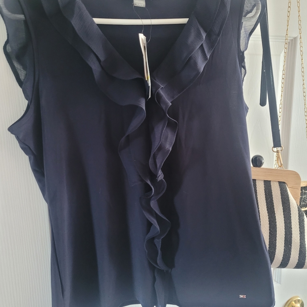 Tommy Hilfiger Blouse/Top. Size M. New w/Tags. Dark Blue